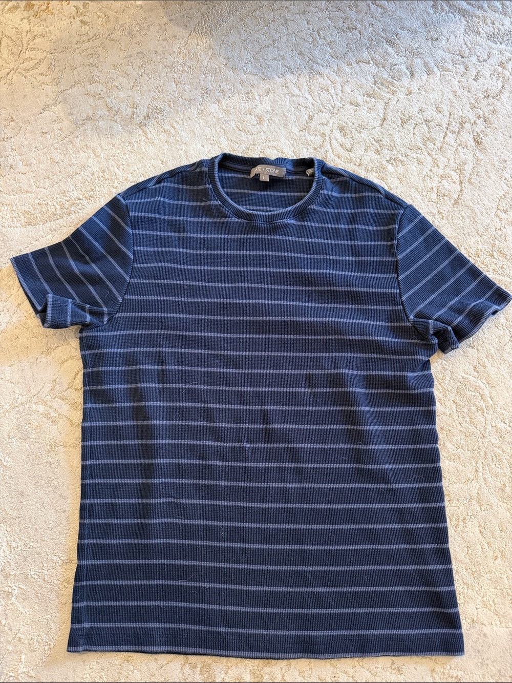 Slate & Stone Navy and Light-Blue Striped Short Sleeve Tee